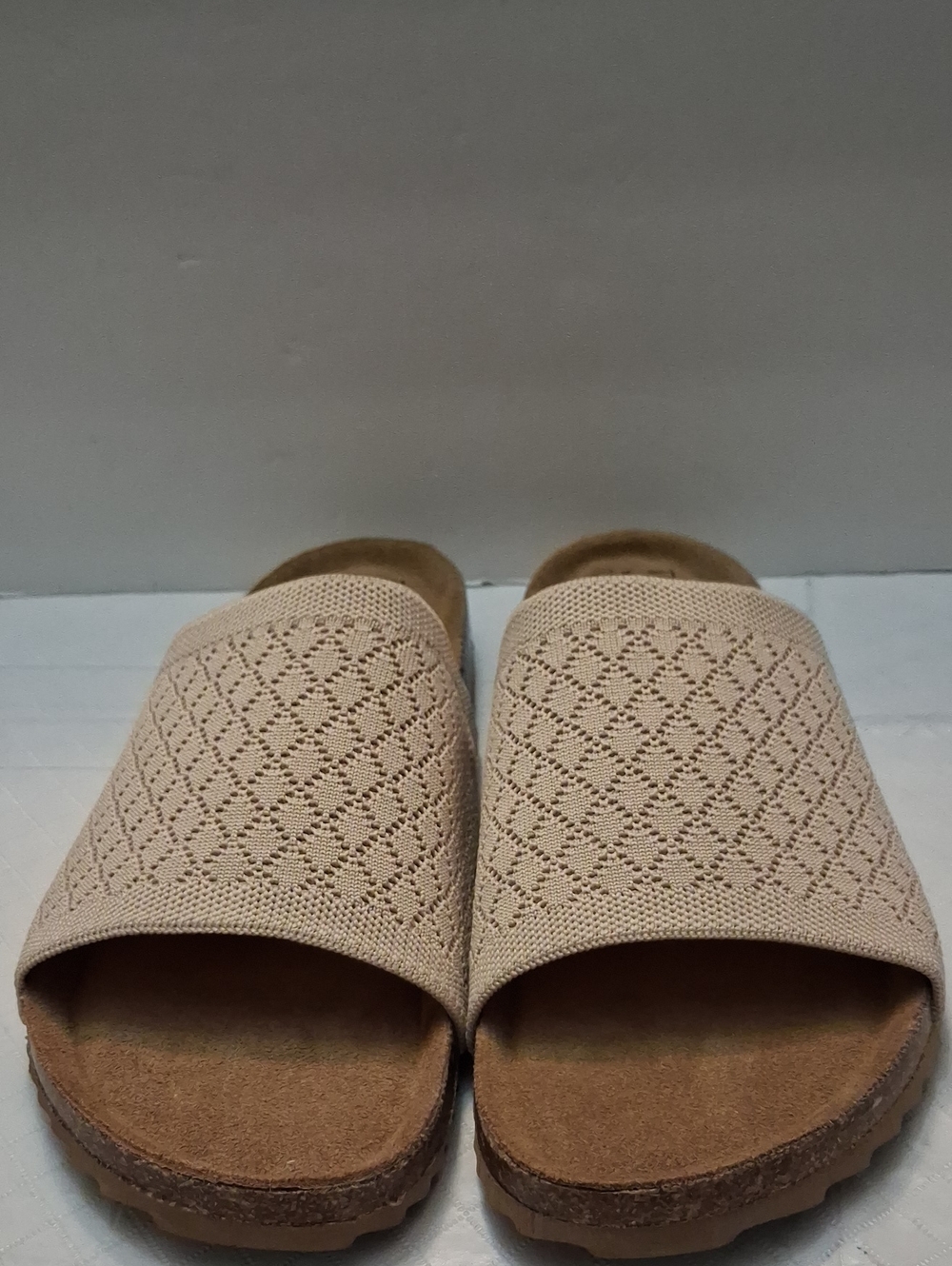 Taryn By Taryn Rose Size 8 1/2 Women's Beige Knit Slide Clog Mules Comfort Sole.